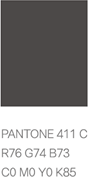 메인 컬러 PANTONE 411 C. R76 G74 B73. C0 M0 Y0 K85